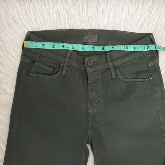 Mother Looker Ankle Fray Skinny Just For Kicks Emerald Green Denim Jeans Size 25 - Picture 15 of 16